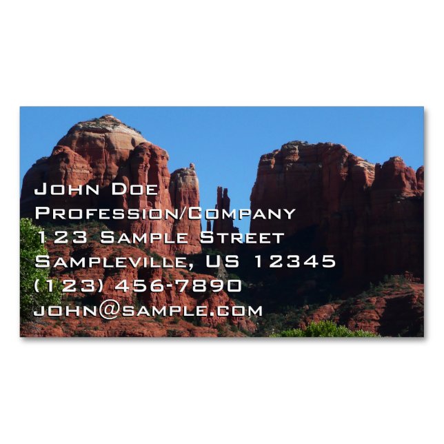 Tarjeta De Visita Magnética Roca catedral en el Monumento a Sedona Arizona (Anverso)