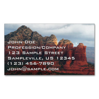 Tarjeta De Visita Magnética Roca de café nublado en Sedona Arizona