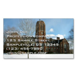Tarjeta De Visita Magnética Rockwell en invierno en Grove City College
