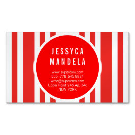 Tarjeta De Visita Magnética Rojo moderno