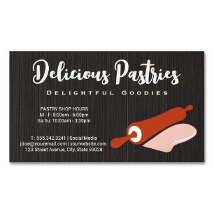 Tarjeta De Visita Magnética Rolling Pin and Dough   Panadería