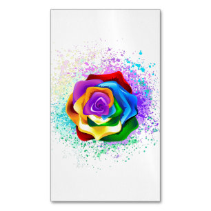 Tarjeta De Visita Magnética Rosa Arcoíris Colorida