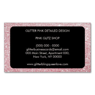 Tarjeta De Visita Magnética Rosa Brillante Sencillo Femenino Aniñado
