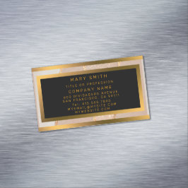 Tarjeta De Visita Magnética Rosa Gold Purpurina de lujo