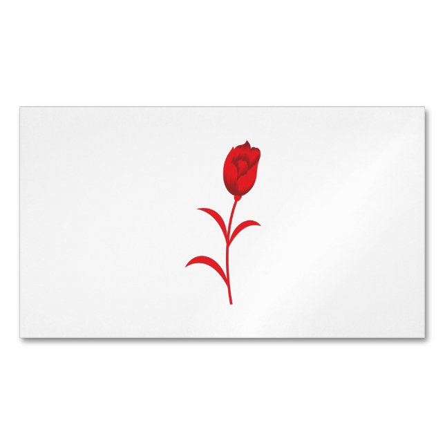 Tarjeta De Visita Magnética Rosa Madder, Lava Red, diseño floral (Anverso)