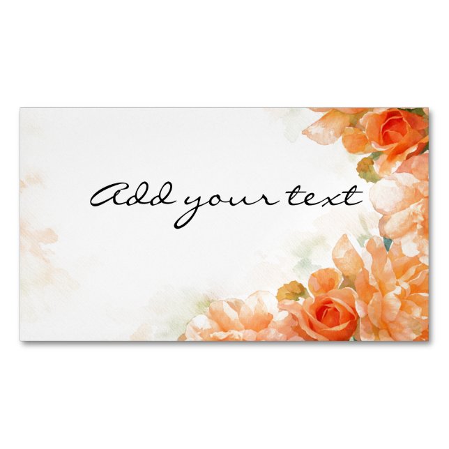 Tarjeta De Visita Magnética Rose themed wedding magnetic card (Anverso)