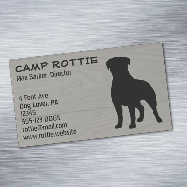 Tarjeta De Visita Magnética Rottweiler Silhouette | Perro Mascota Rottie |Esti (Subido por el creador)
