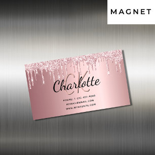 Tarjeta De Visita Magnética Rubor bebe un elegante monograma