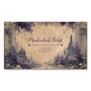 Tarjeta De Visita Magnética Ruinas de castillo Gótico Romance Fairytale
