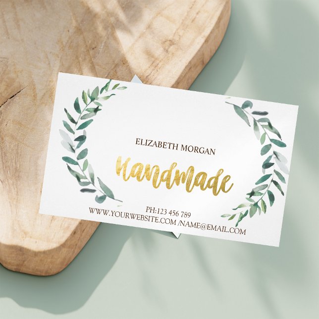 Tarjeta De Visita Magnética Rústico, subdivisión acuática de oliva, hecho a ma (Subido por el creador)