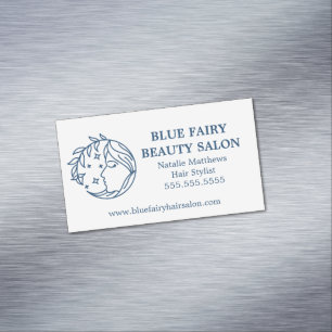 Tarjeta De Visita Magnética Salón de Belleza Celestial Spa Azul