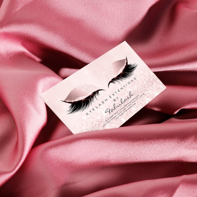 Tarjeta De Visita Magnética Salón De Belleza Pastel Dirección Purpurina Maquil (Subido por el creador)