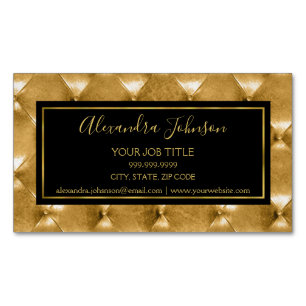 Tarjeta De Visita Magnética Salón de lujo negro y dorado Pillow Cushion