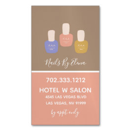 Tarjeta De Visita Magnética Salón de Nail del Minimalista Colorblock de moda