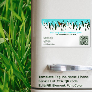 Tarjeta De Visita Magnética 🌿 Salud 🦋 Jardín: Servicio Profesional de Atenci