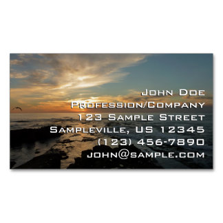 Tarjeta De Visita Magnética San Diego Sunset I California Seascape