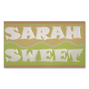 Tarjeta De Visita Magnética Sarah Sweet quemó naranja y se desvaneció en verde
