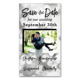 Tarjeta De Visita Magnética Save the Date Personalizado Photo Bokeh Boda