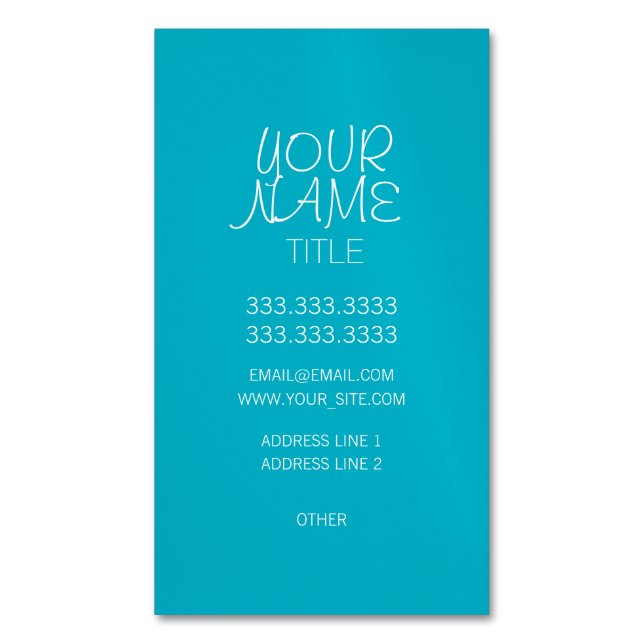 Tarjeta De Visita Magnética Scuba Blue Freehand Simple (Frente vertical)