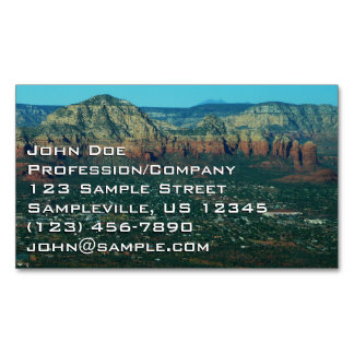 Tarjeta De Visita Magnética Sedona y la roca de la olla de café desde arriba