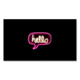 Tarjeta De Visita Magnética señal neón hola