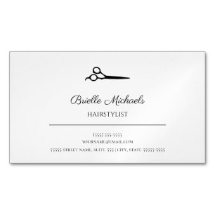 Tarjeta De Visita Magnética Sencilla y moderna Haircitting Scissors Hair Styli