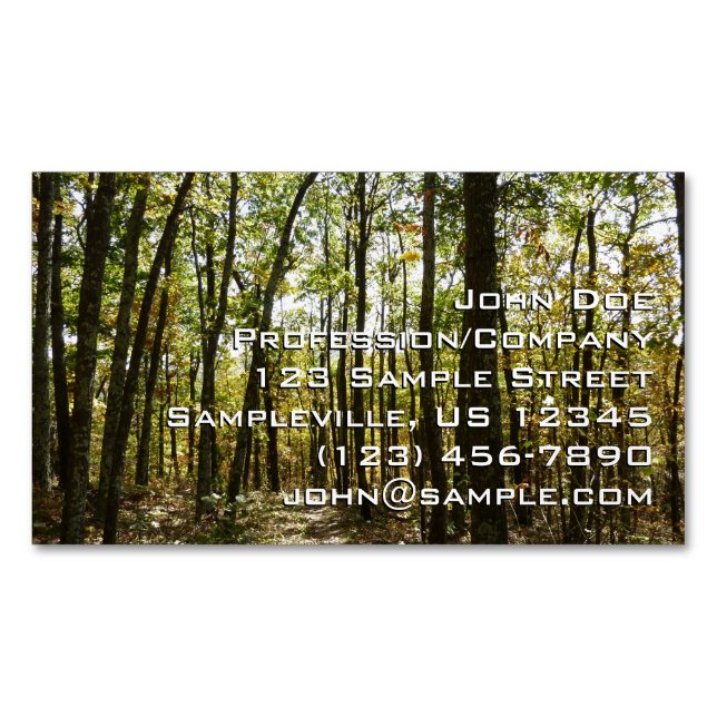 Tarjeta De Visita Magnética Sendero Apalache en octubre en Shenandoah (Anverso)