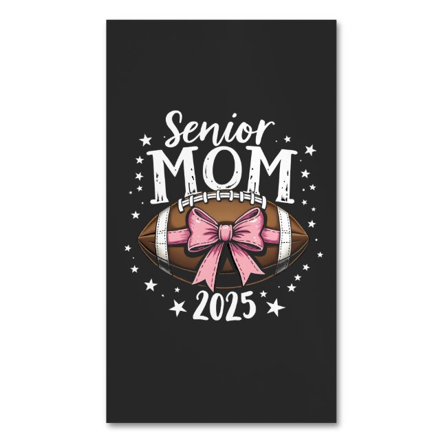 Tarjeta De Visita Magnética Senior Mom 2025 Clase de Graduación de Fútbol (Frente vertical)