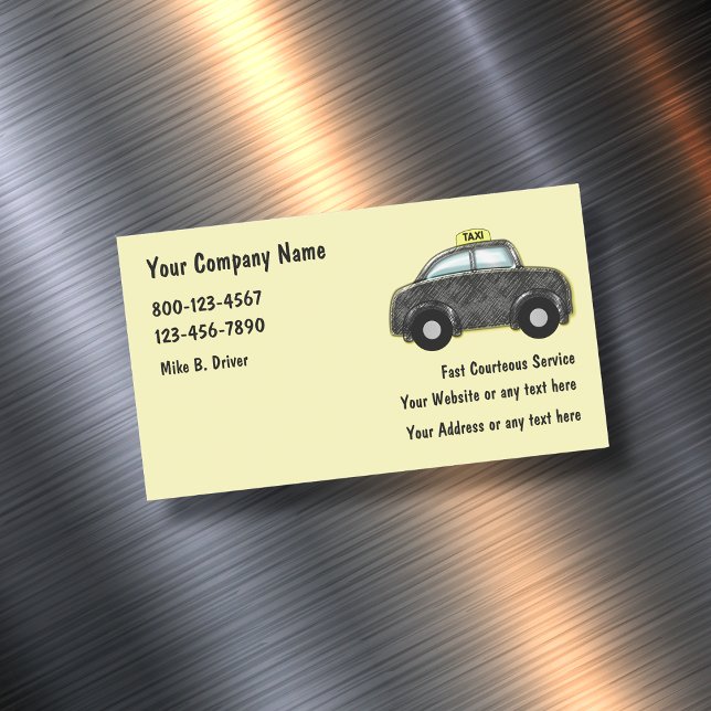 Tarjeta De Visita Magnética Servicio de Hailing Trendy Taxi Ride (Subido por el creador)