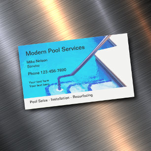 Tarjeta De Visita Magnética Servicio de la piscina moderno