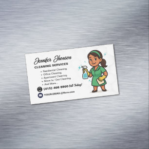 Tarjeta De Visita Magnética Servicio de limpieza de ama de casa