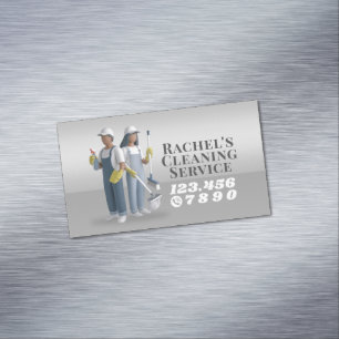 Tarjeta De Visita Magnética Servicio de limpieza de casas modernas ama de llav