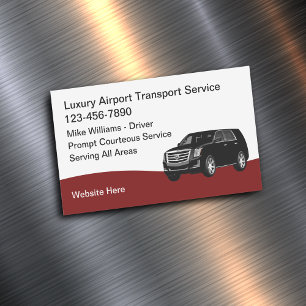 Tarjeta De Visita Magnética Servicio de Taxi de Transporte de Lujo en Aeropuer