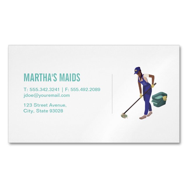 Tarjeta De Visita Magnética Servicio Maid (Anverso)