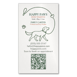 Tarjeta De Visita Magnética Servicio personalizado de paseo y cuidado de perro