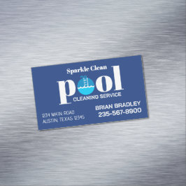 Tarjeta De Visita Magnética Servicio Profesional de Limpieza de Piscinas