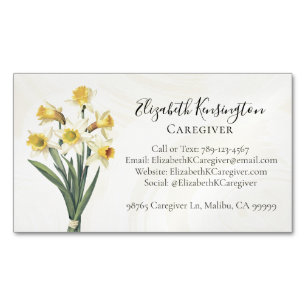 Tarjeta De Visita Magnética Servicios de atención a personas mayores Floral