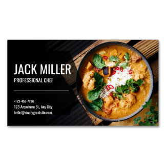 Tarjeta De Visita Magnética Servicios de Chef Personal Elegante Profesional
