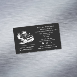 Tarjeta De Visita Magnética Servicios de eliminación de nieve en medios social