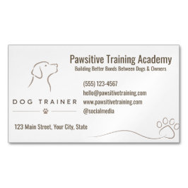 Tarjeta De Visita Magnética Servicios de Entrenador de Perros de Lujo Minimali