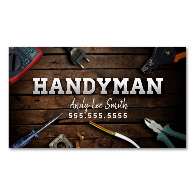 Tarjeta De Visita Magnética Servicios de Handyman (Anverso)