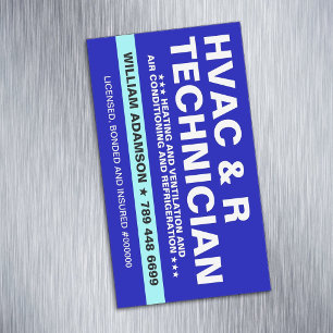 Tarjeta De Visita Magnética Servicios de HVAC y Refrigeración Técnico