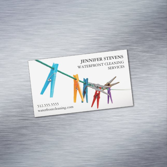 Tarjeta De Visita Magnética Servicios de limpieza Clothesline Fotografía moder (In Situ)