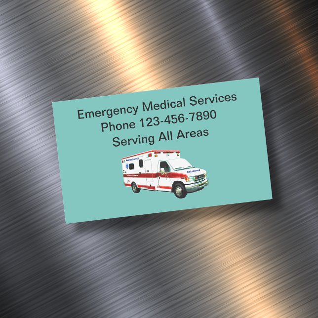 Tarjeta De Visita Magnética Servicios médicos de emergencia Tema de ambulancia (Subido por el creador)