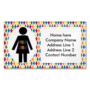 Tarjeta De Visita Magnética Silhouette lesbiana LGBTQ y damas de arco iris
