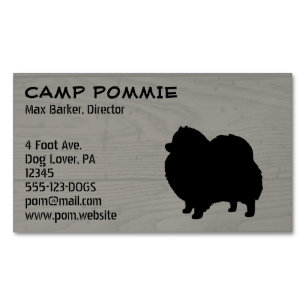 Tarjeta De Visita Magnética Silhouette Pomerania Negra