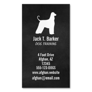 Tarjeta De Visita Magnética Silueta de la raza de perro de los hound afganos