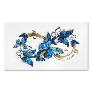 Tarjeta De Visita Magnética Símbolo infinito de mariposas Morpho azules