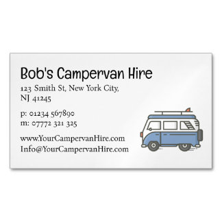 Tarjeta De Visita Magnética Simple Cute Campervan Hire Business Card