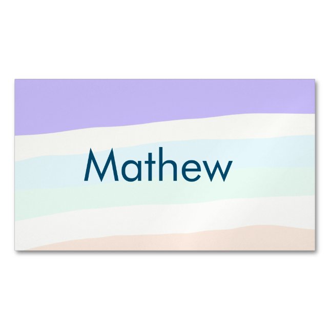 Tarjeta De Visita Magnética simple letra inicial monograma añada su nombre (Anverso)